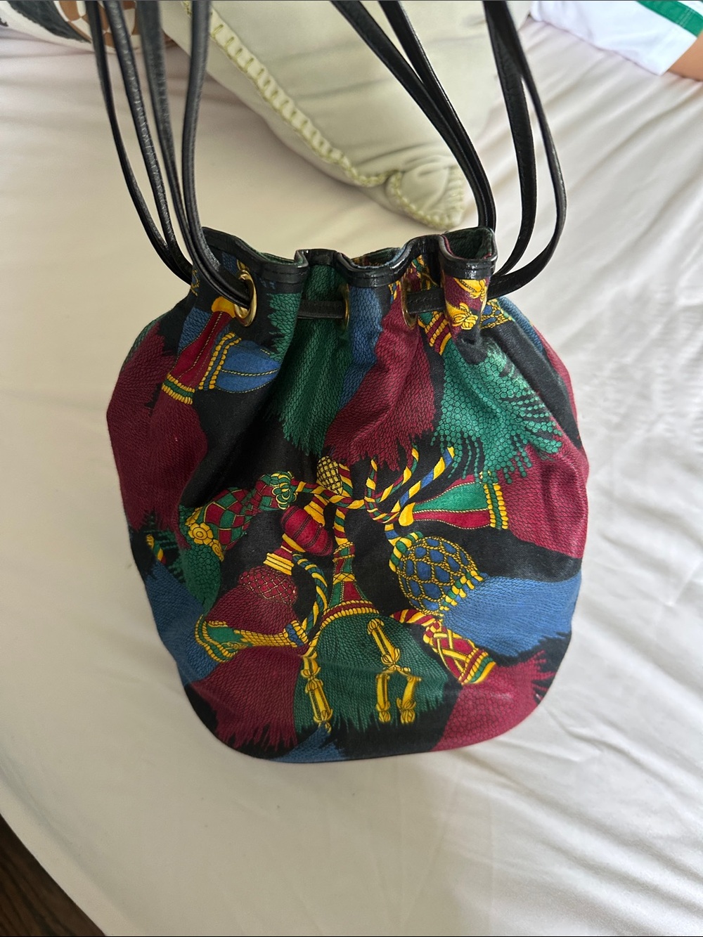 Bottega Veneta Multicolor Silk Drawstring Mini Bucket Bag